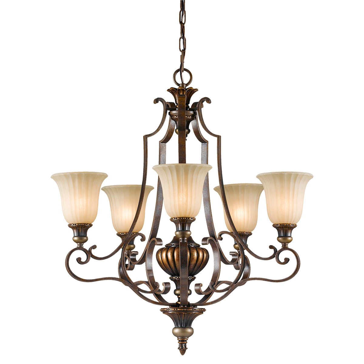 Elstead Lighting Kelham Hall Kronleuchter, 5-flg.Gold / Bronze