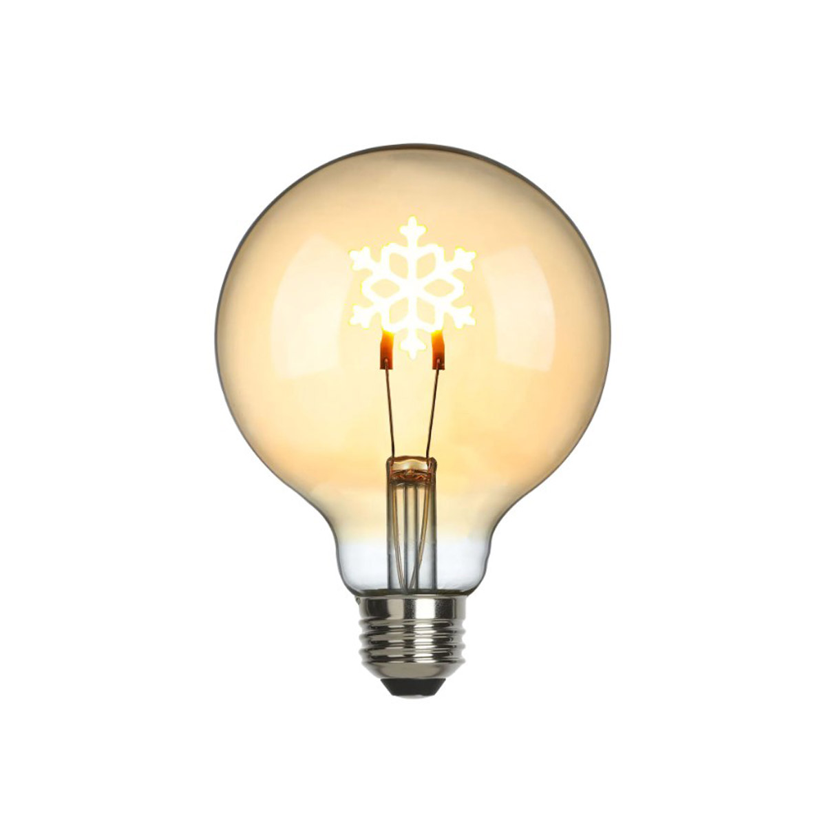 Schneeflocke LED Filament Globelampe E27 Amber, 1,5 W, 2000 K