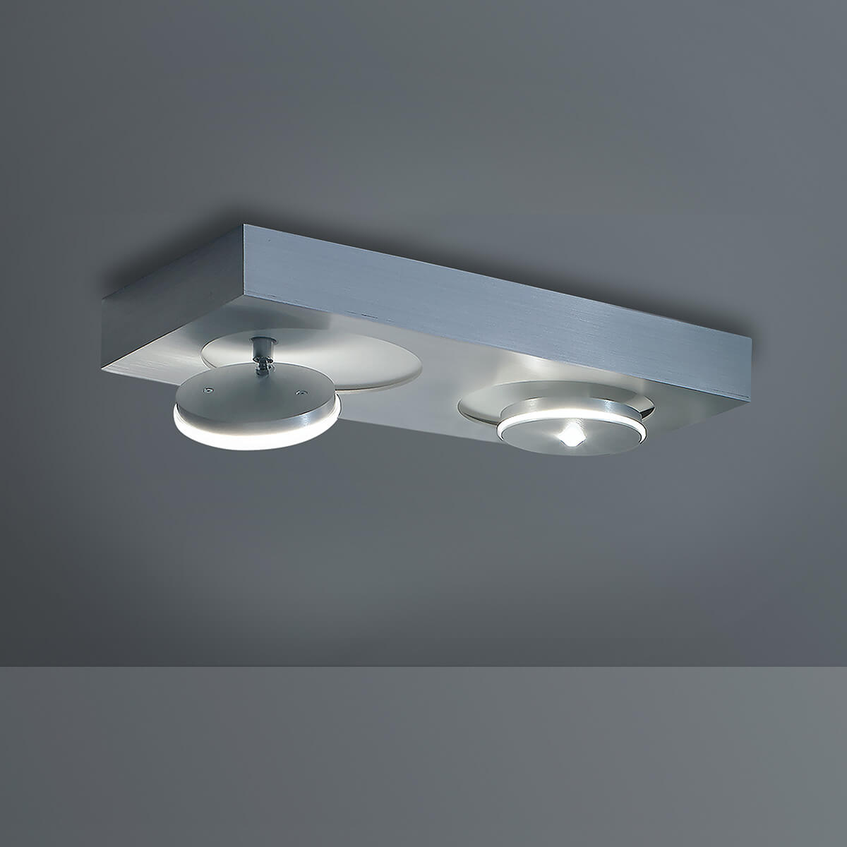 Escale Spot It LED Deckenleuchte, rechteckig2-flg., Aluminium geschliffen