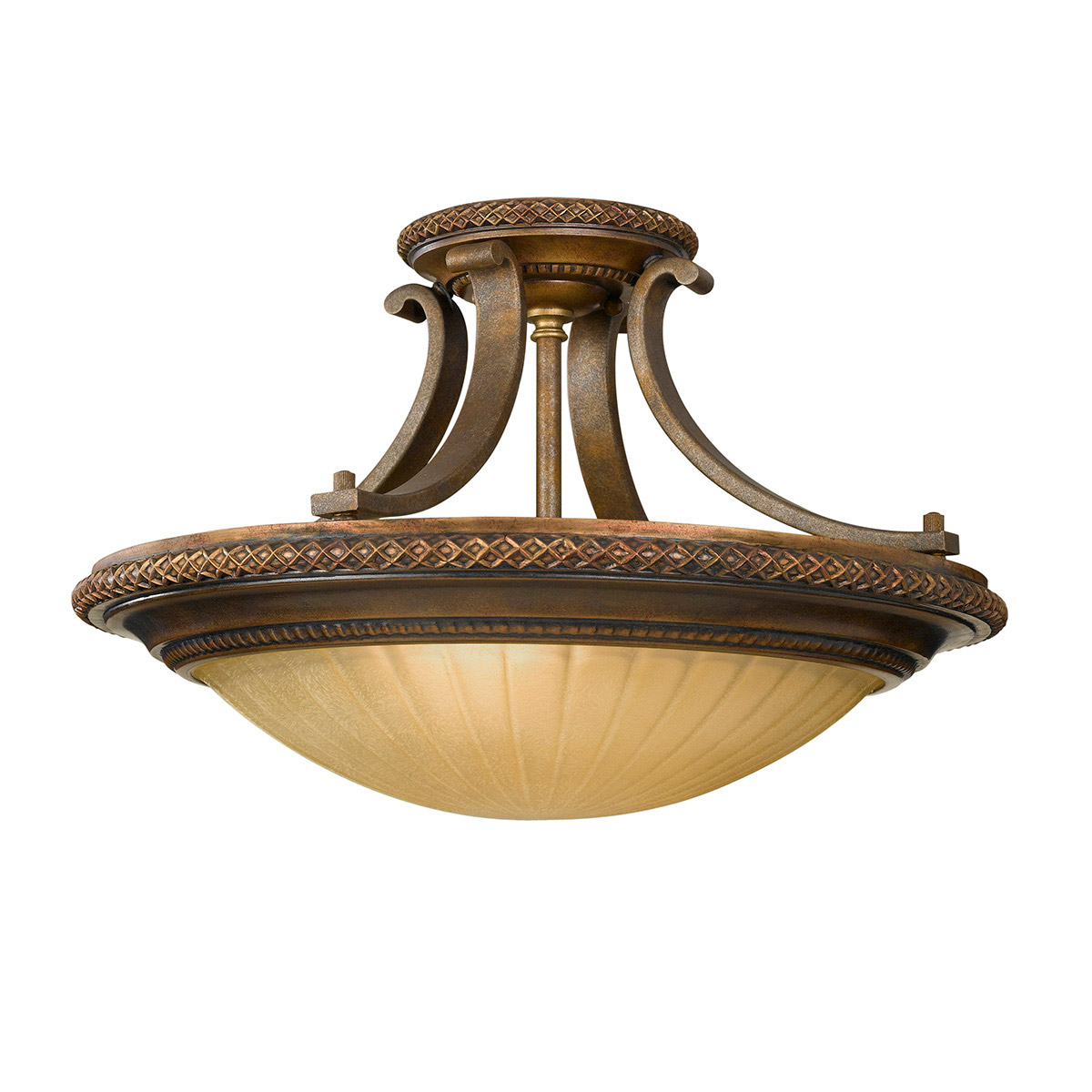 Elstead Lighting Kelham Hall Semi Flush DeckenleuchteGold / Bronze