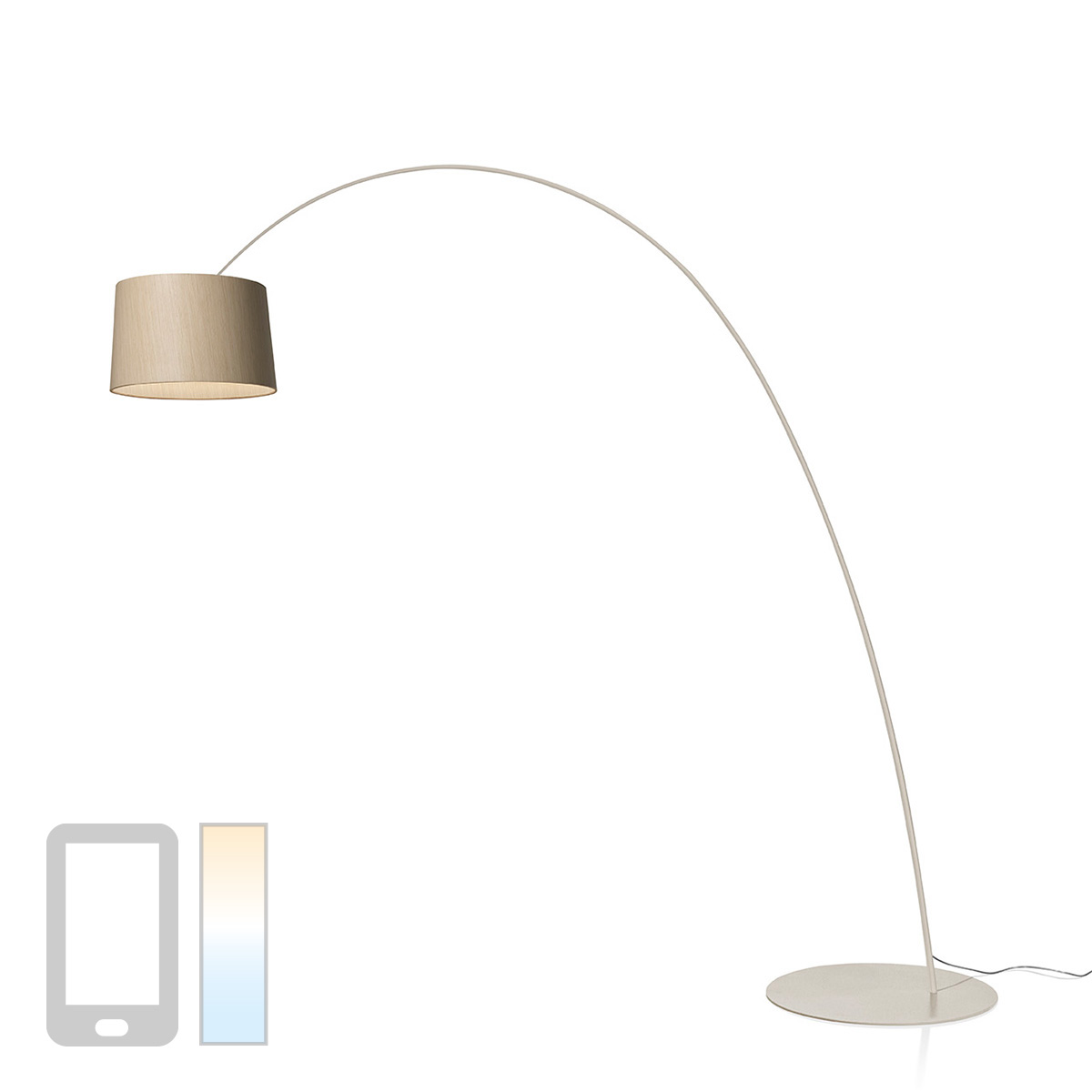 Foscarini Twiggy Elle Wood MyLight LED TerraTunable White, greige (graubeige)