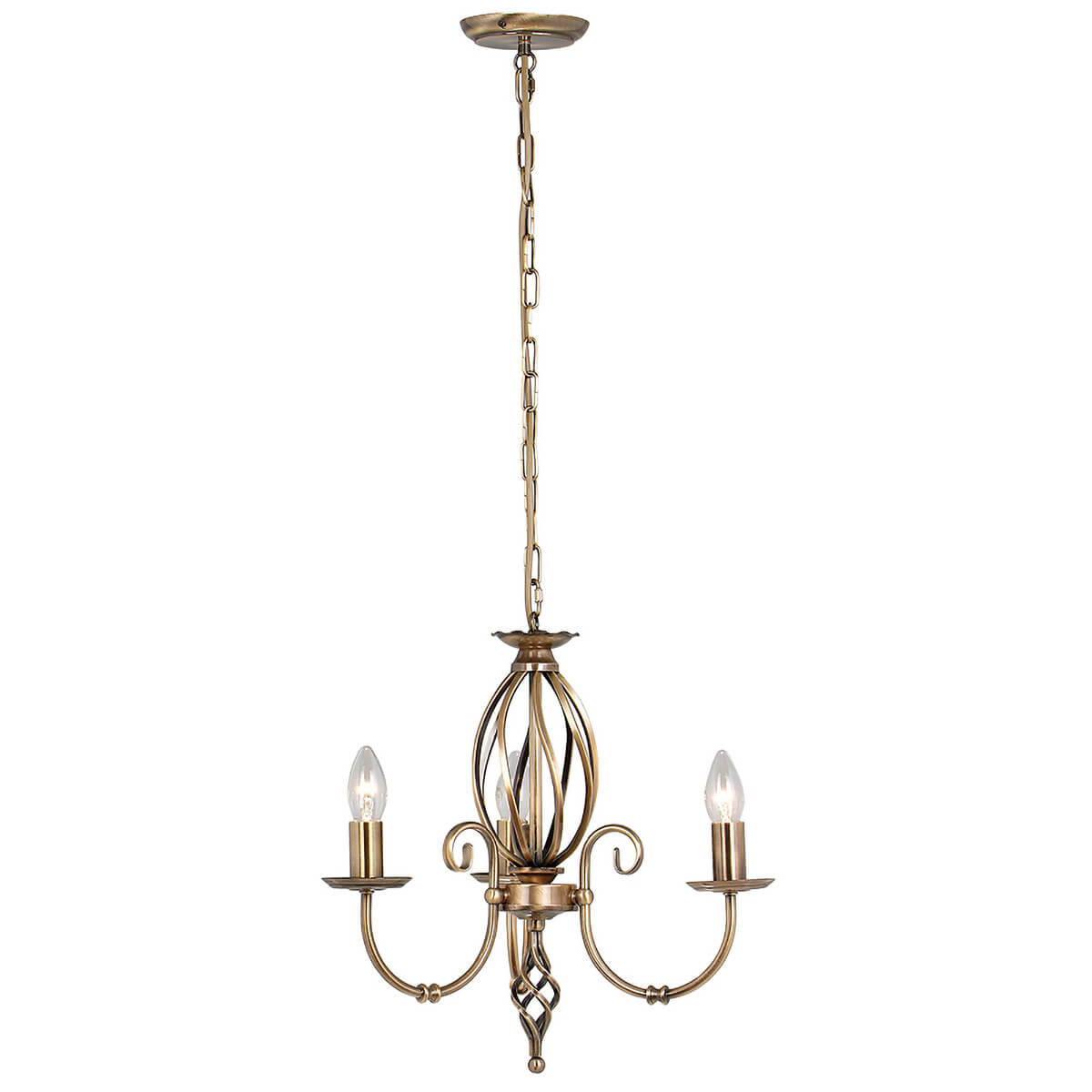 Elstead Lighting Artisan Kronleuchter, 3-flg.Antik Messing