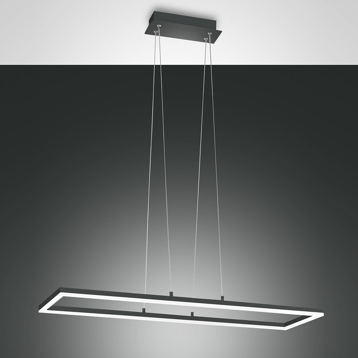 Fabas Luce Bard LED Pendelleuchte, rechteckiganthrazit