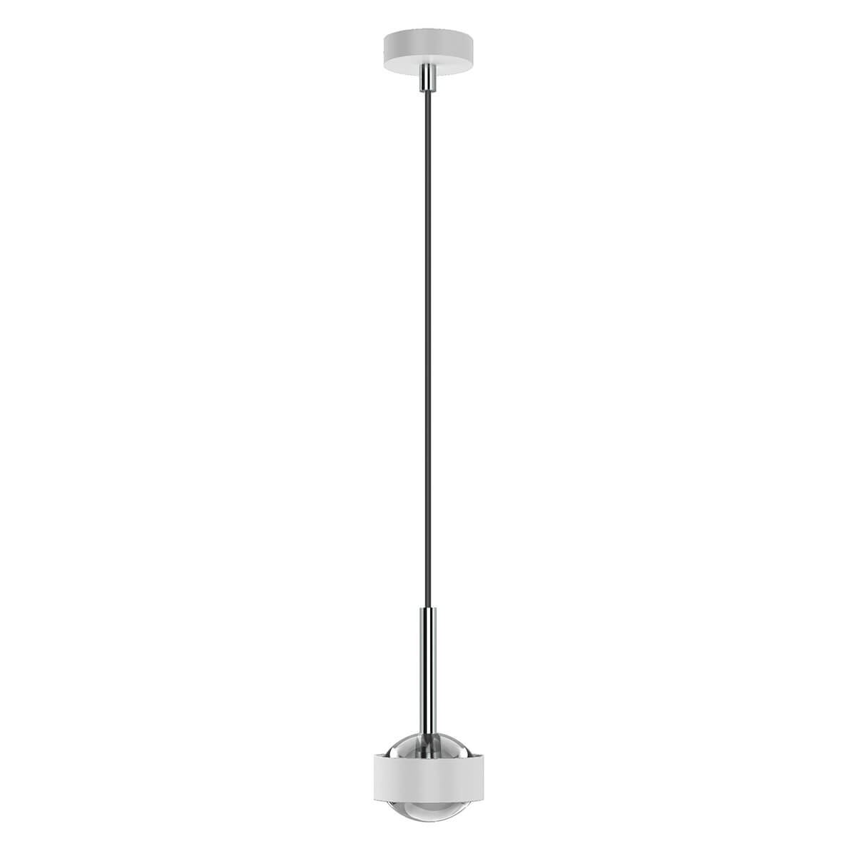 Top Light Puk Mini Drop Solo LED Pendelleuchte, Gehäuseweiß matt / Chrom