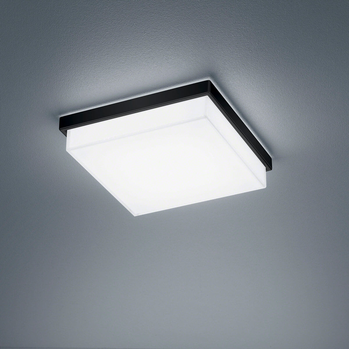 Helestra Cosi LED Deckenleuchte21 x 21 cm, schwarz matt / Glas satiniert