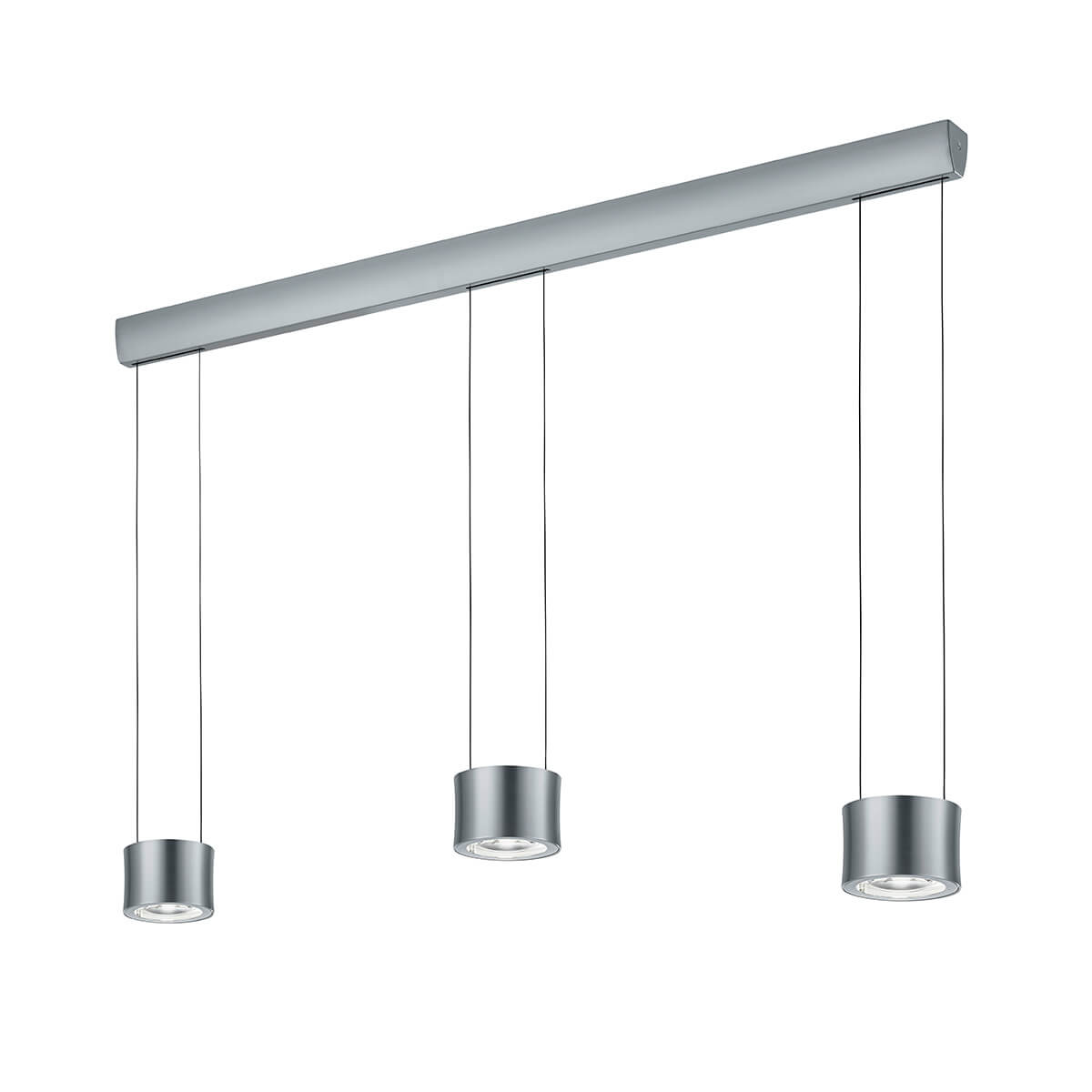 Bankamp Leuchten Impulse LED Pendelleuchte, 3-flg.Nickel matt / Chrom