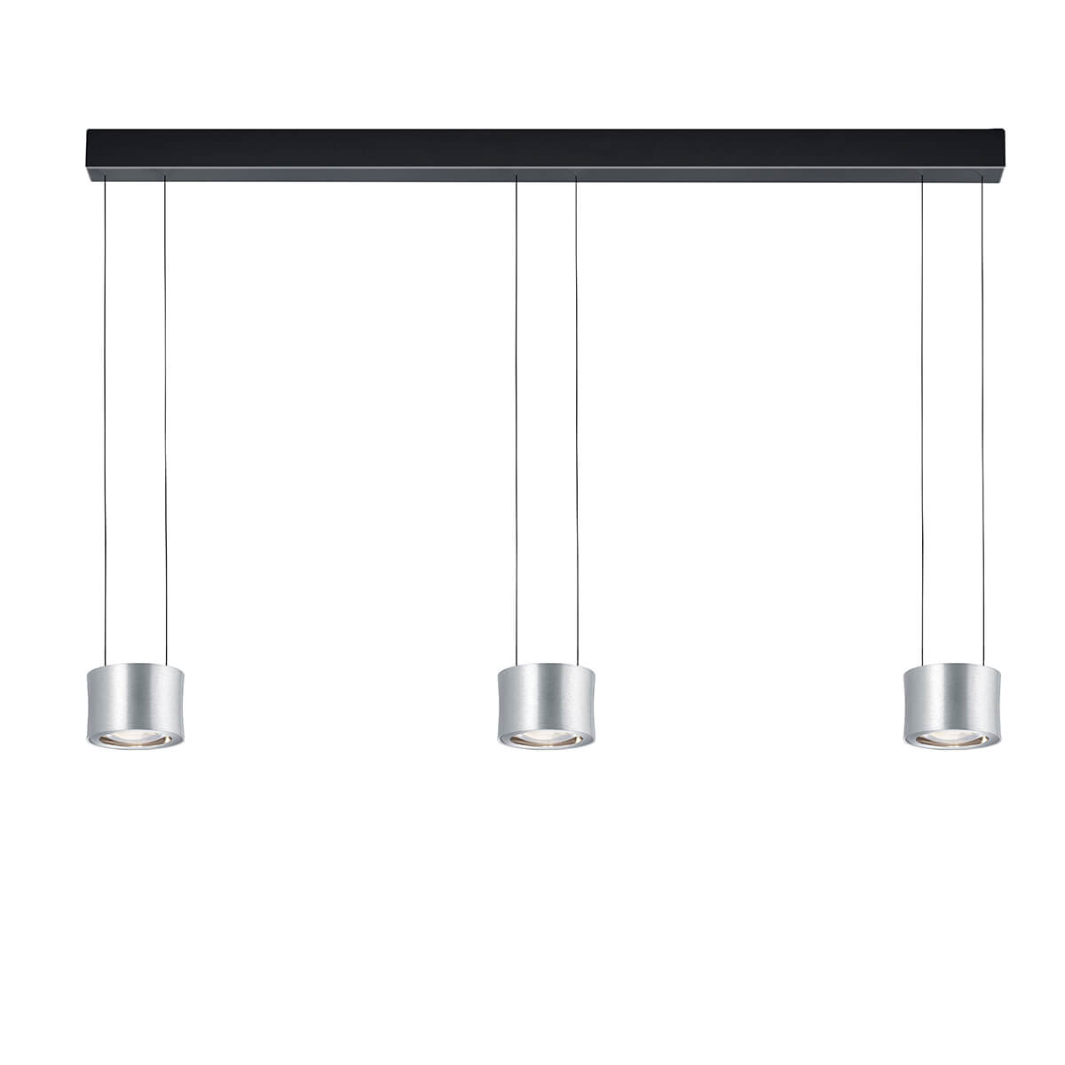 Bankamp Leuchten Impulse LED Pendelleuchte, 3-flg., Vertical flexNickel matt / Chrom