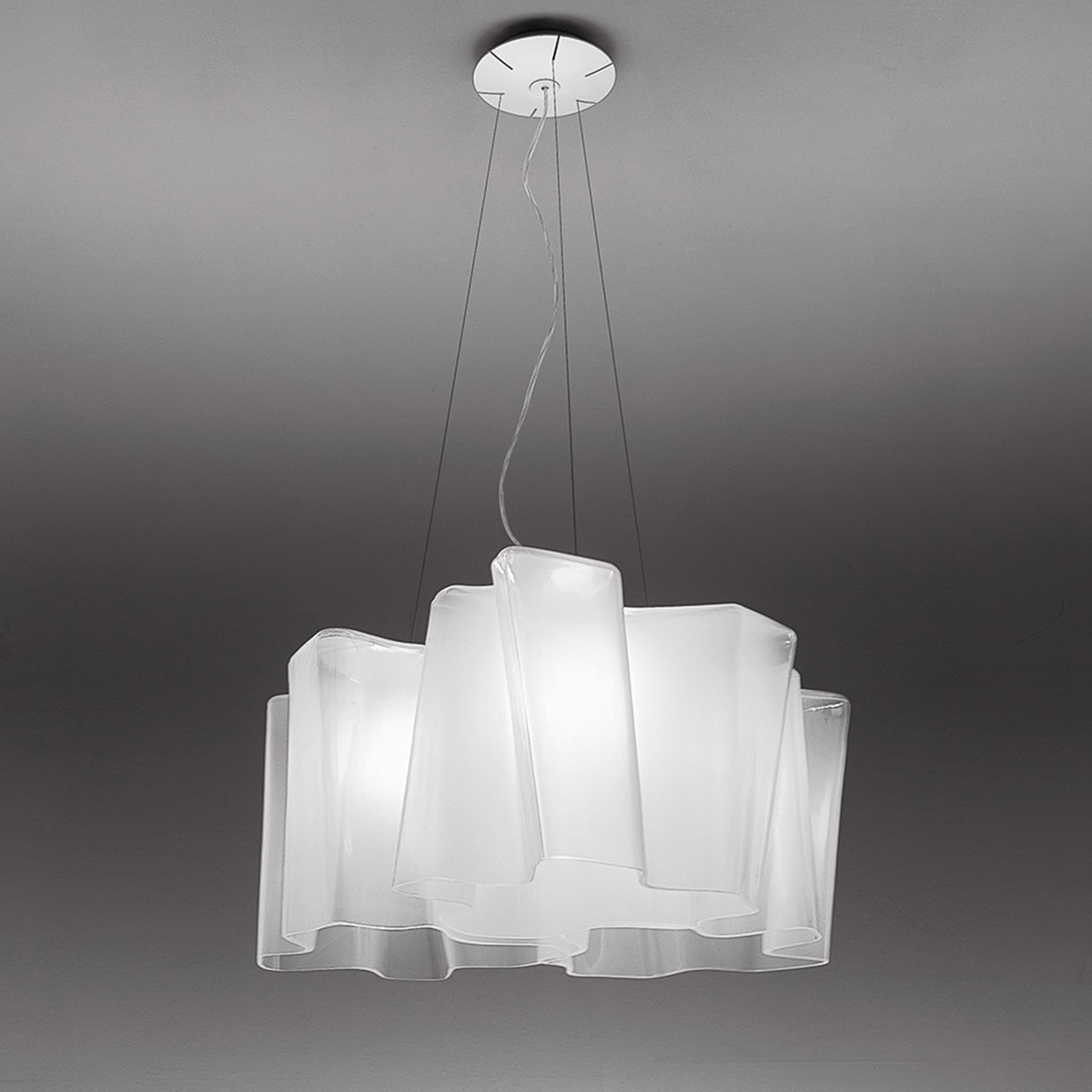 Artemide Logico Sospensione 3x120°Glas: milchig weiß