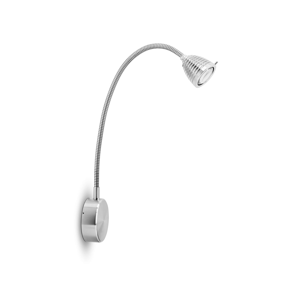 less'n'more Athene LED Wandleuchte, mit Tastdimmer, Flexwelle: langFlexwelle: Aluminium