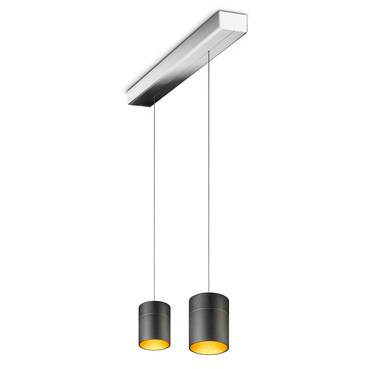 Tudor M LED Pendelleuchte, 2-flg., TW, unsichtbare Höhenverstellung, Baldachin: Chrom