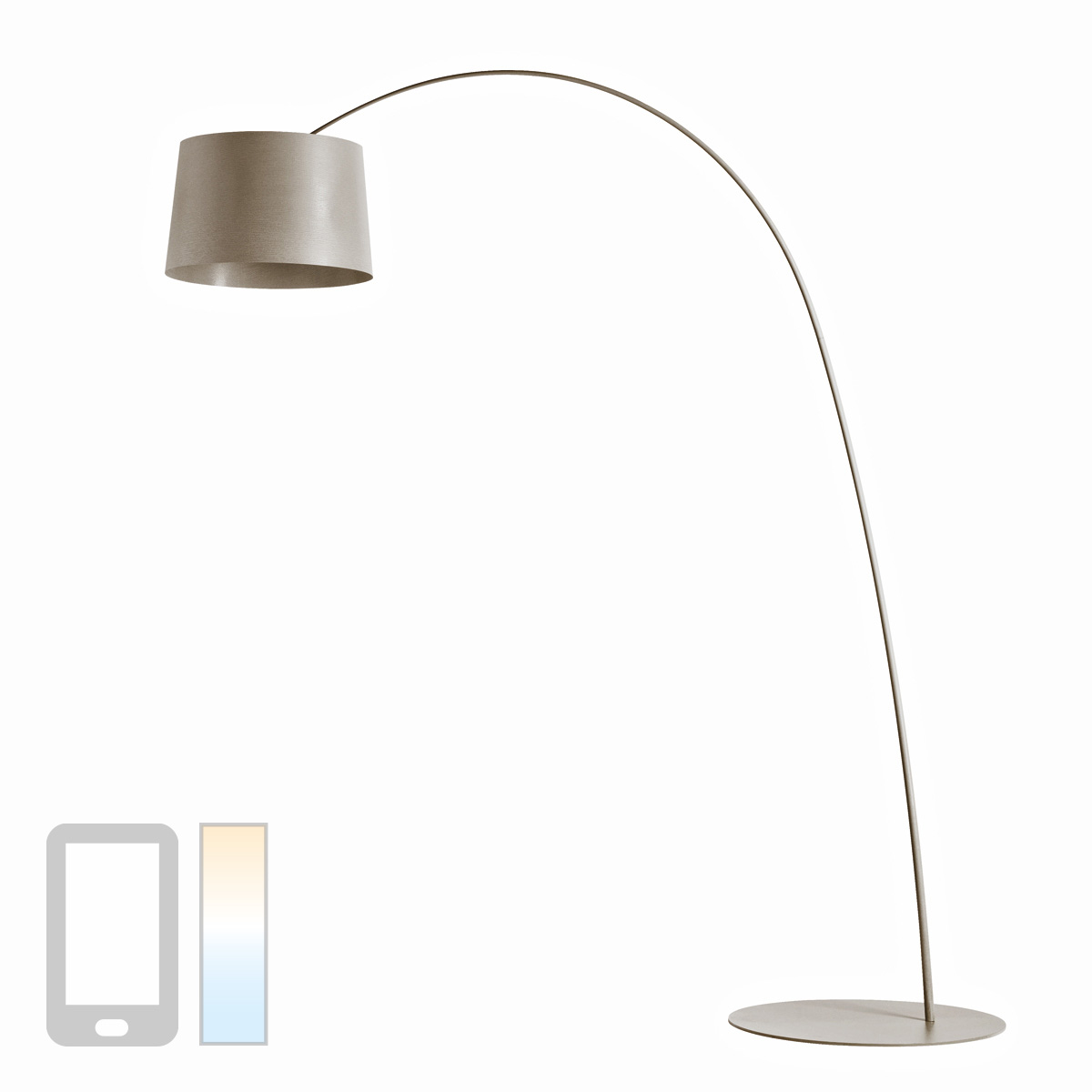 Foscarini Twiggy MyLight Tunable White LED Terragreige (graubeige)