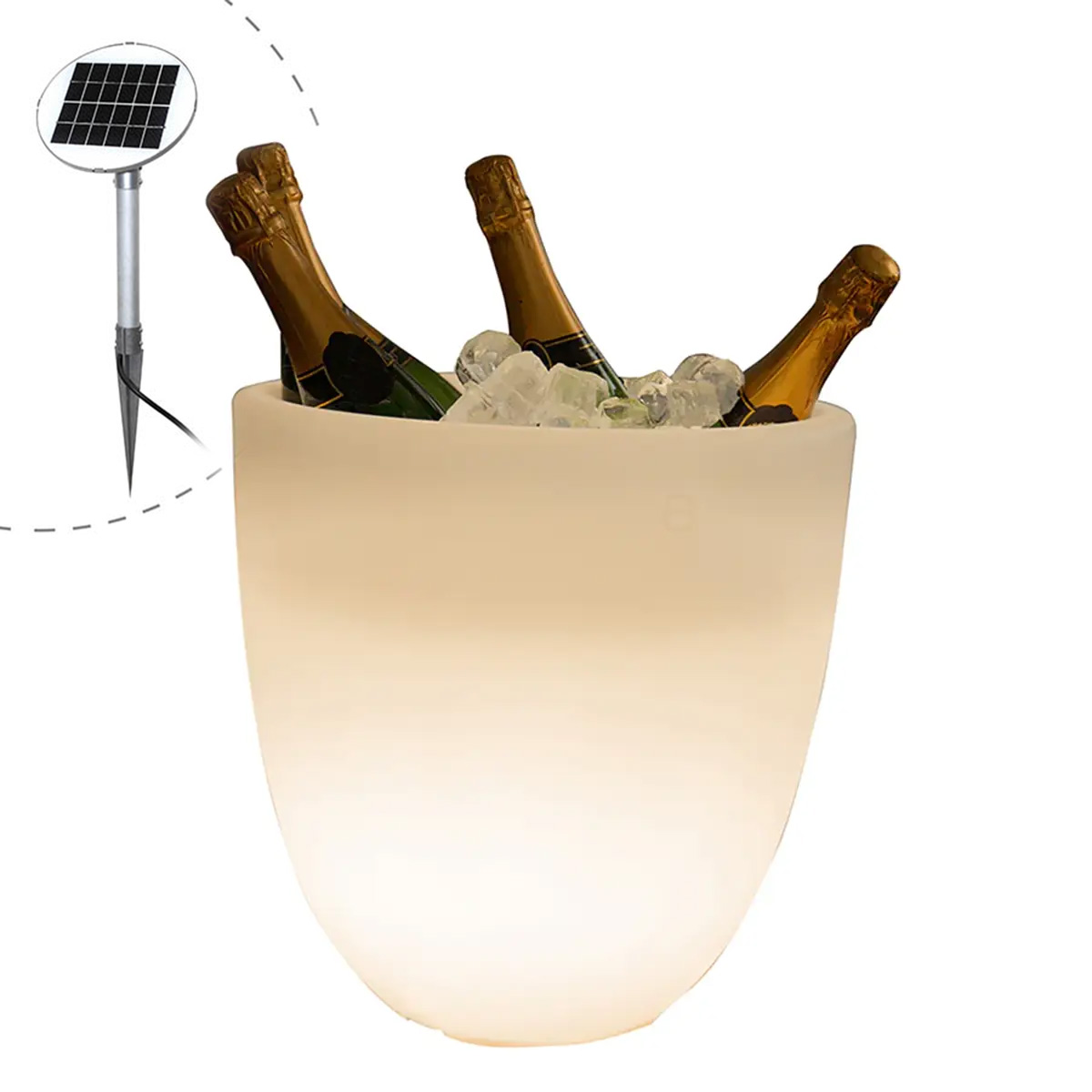 Shining Curvy Cooler LED Solar- / Dekoleuchte & Weinkühler