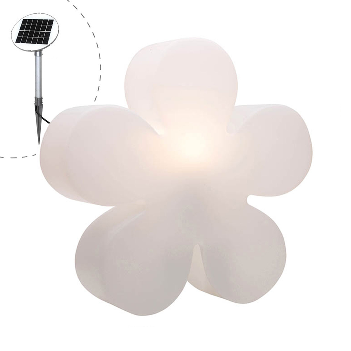 8 seasons design Shining Flower LED Solar- / Dekoleuchte, Ø: 40 cmweiß