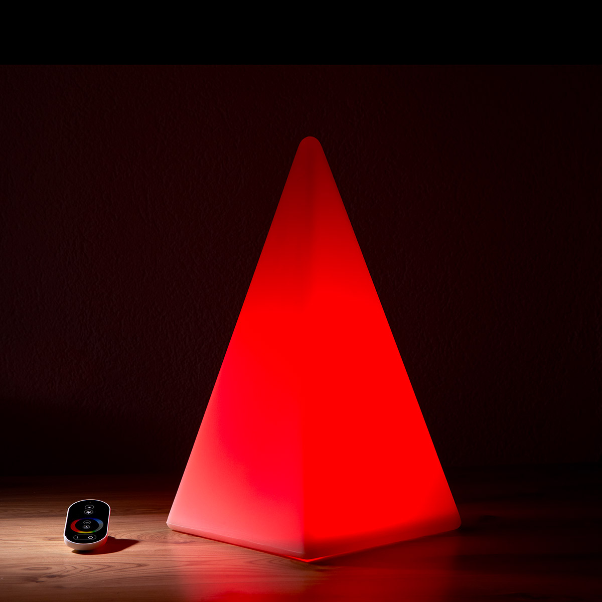 Epstein-Design Pyramide RGB-LED AkkuleuchteHöhe: 36 cm, weiß