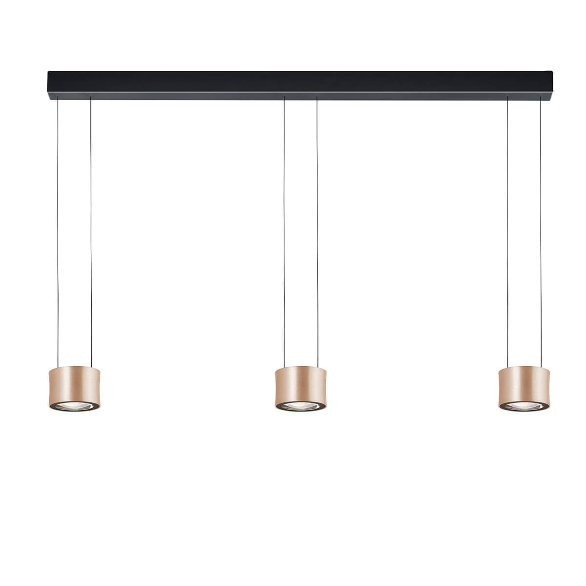 Bankamp Leuchten Impulse LED Pendelleuchte, 3-flg., Vertical flexRoségold eloxiert