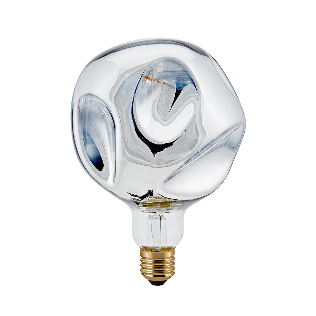 LED Filament Giantlampe Ball Metallic E27 Silber, 4 W, 1800 K, dimmbar