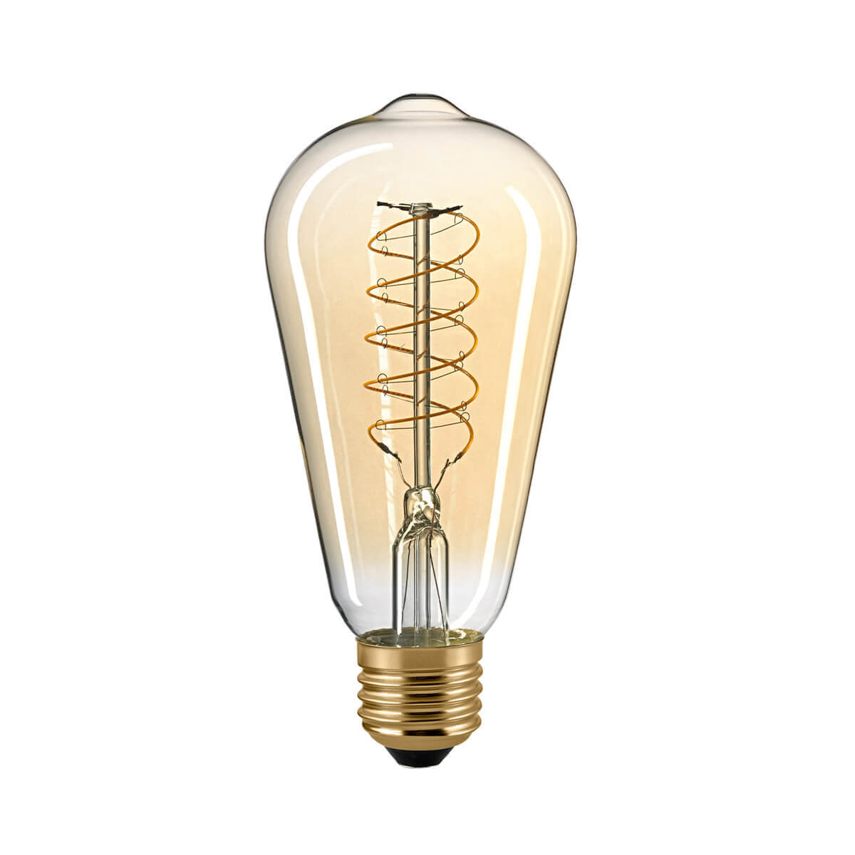 LED Filament Edison Lampe Slim Spiral E27 Gold, 7 W, 2500 K, dimmbar