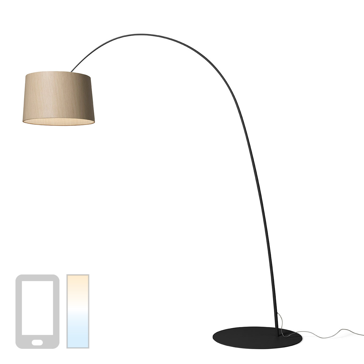 Foscarini Twiggy Wood MyLight LED TerraTunable White, nero (schwarz)