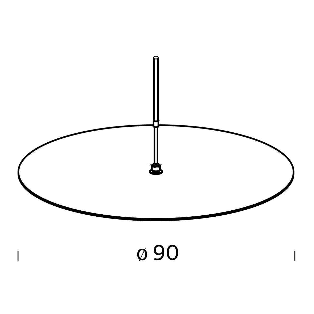 Ø: 90 cm, für Amax Pendelleuchte Ø: 109 cm