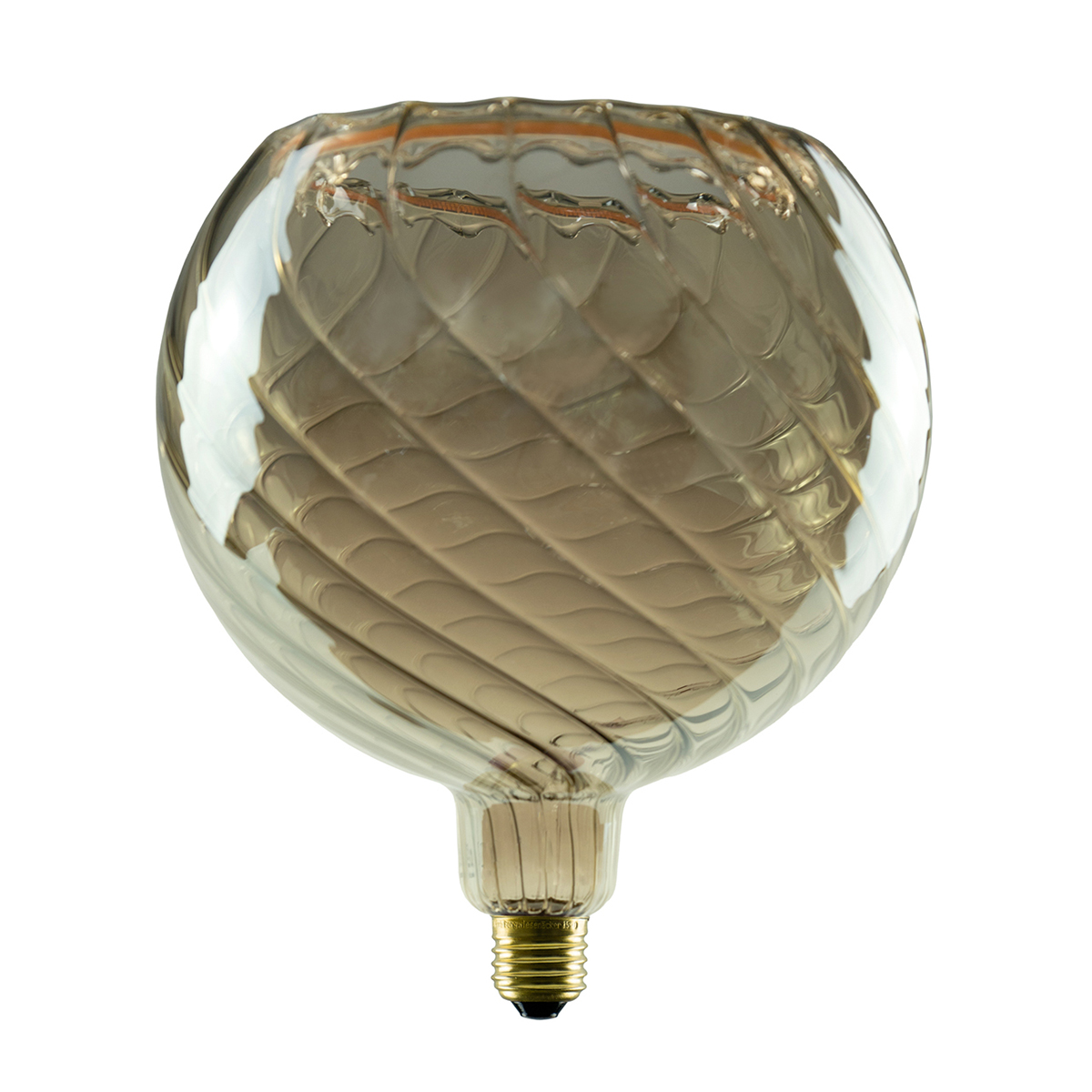 LED Floating Globe 200 twisted smokey grau E27, 6 W, 1900 K, dimmbar