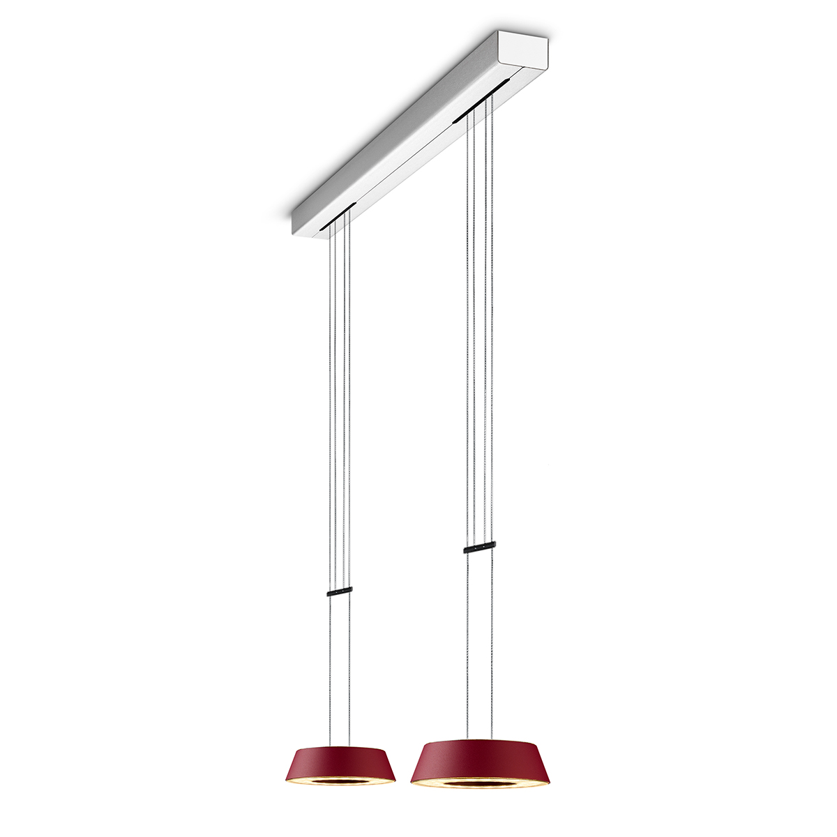 Oligo Glance LED Pendelleuchte, 2-flg.rot matt