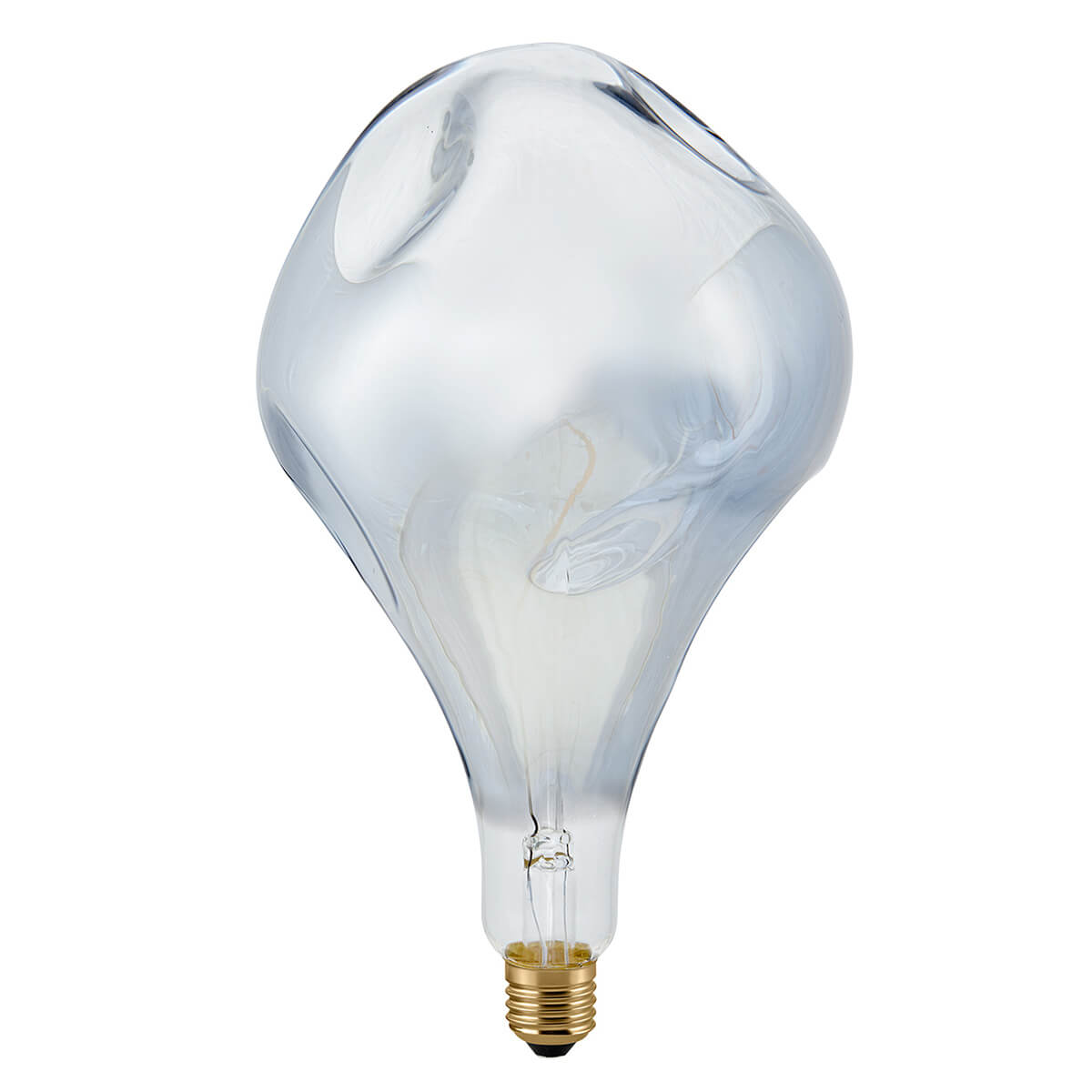 LED Filament Giantlampe Drop Metallic E27 Silber, 6 W, 1800 K, dimmbar