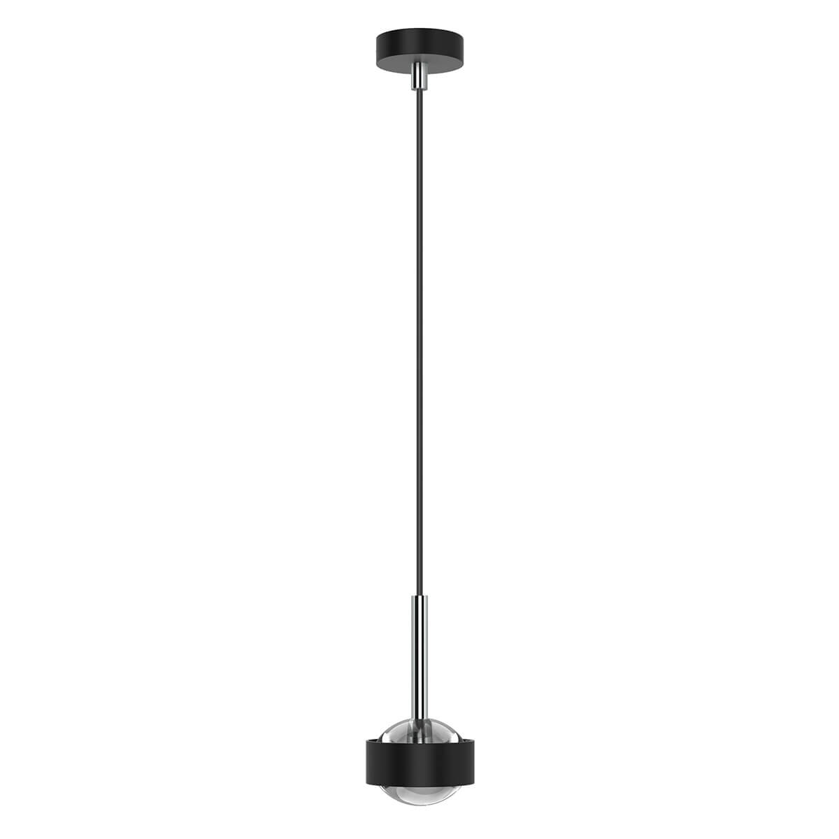 Top Light Puk Mini Drop Solo LED Pendelleuchte, Gehäuseschwarz matt / Chrom