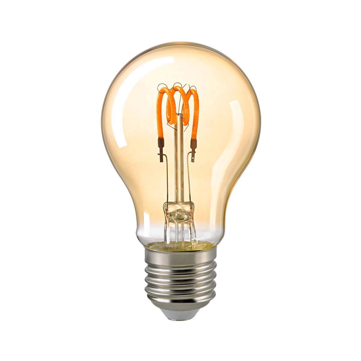 LED Filament Normallampe Curved E27 Gold, 2,5 W, 1800 K, dimmbar