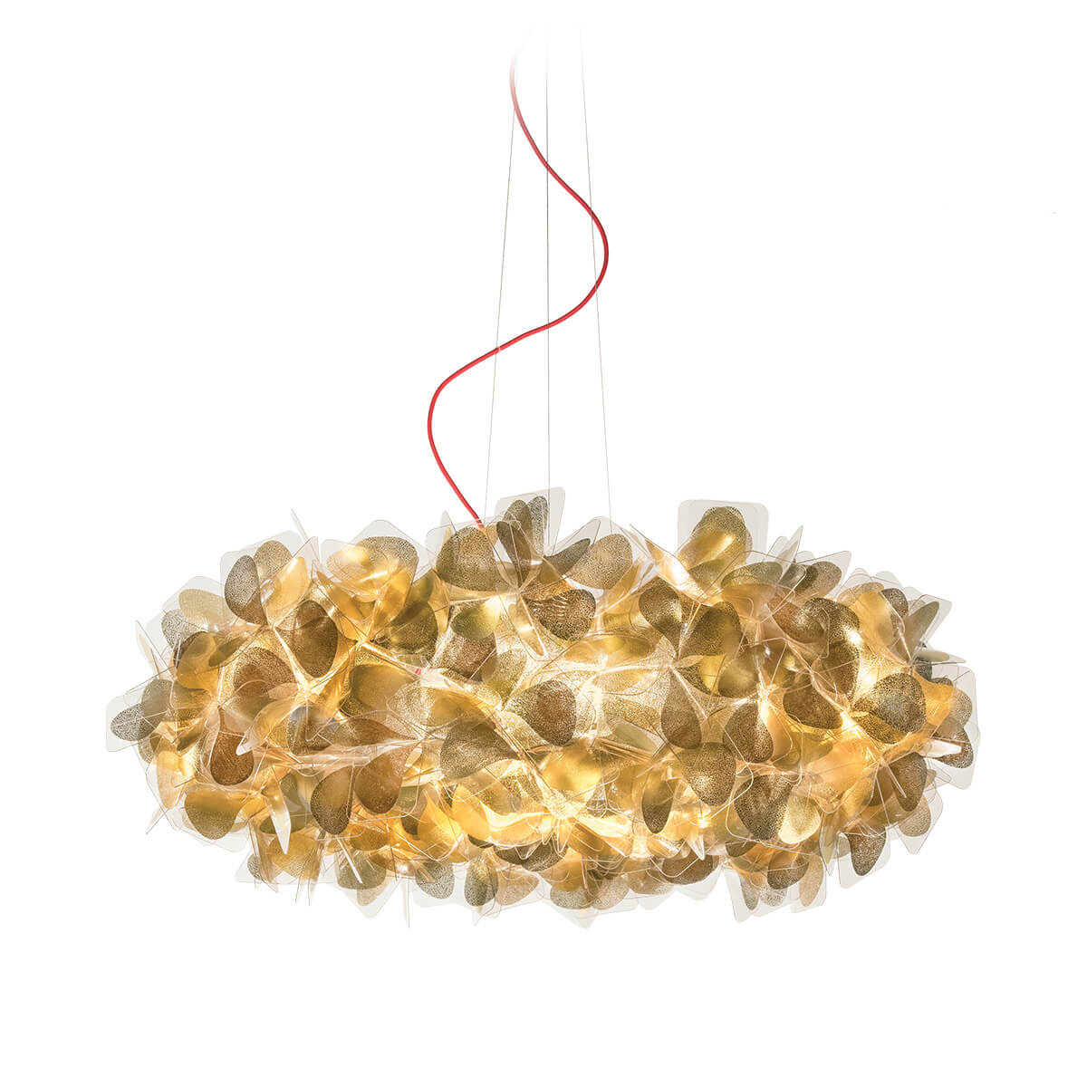 Slamp Clizia Mama non Mama Suspension LargeGold, Textilkabel: rot