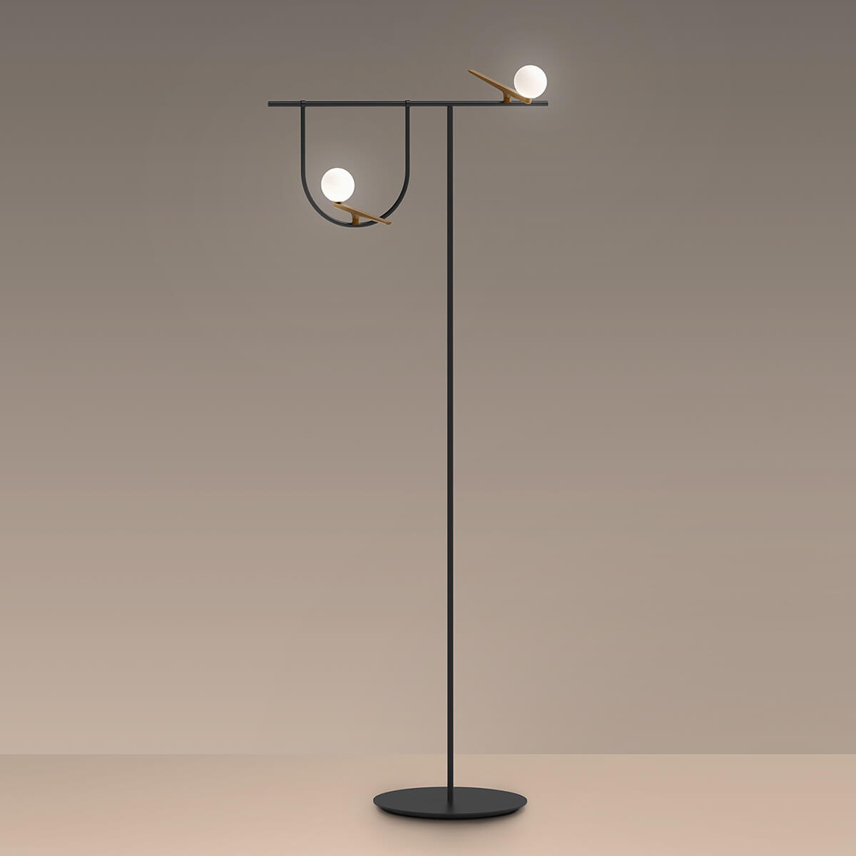 Artemide Yanzi LED Terraschwarz / Messing gebürstet