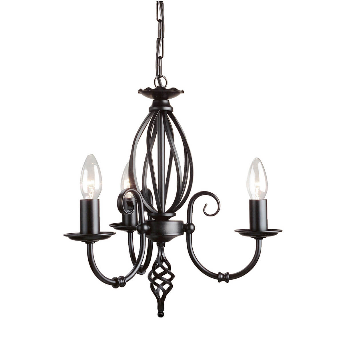 Elstead Lighting Artisan Kronleuchter, 3-flg.schwarz