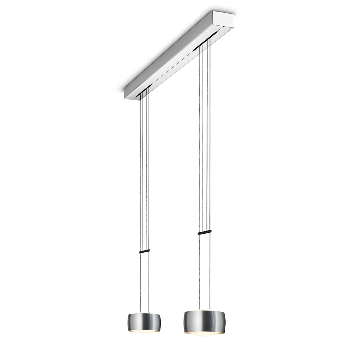 Oligo Grace LED Pendelleuchte, 2-flg., Tunable WhiteAluminium gebürstet