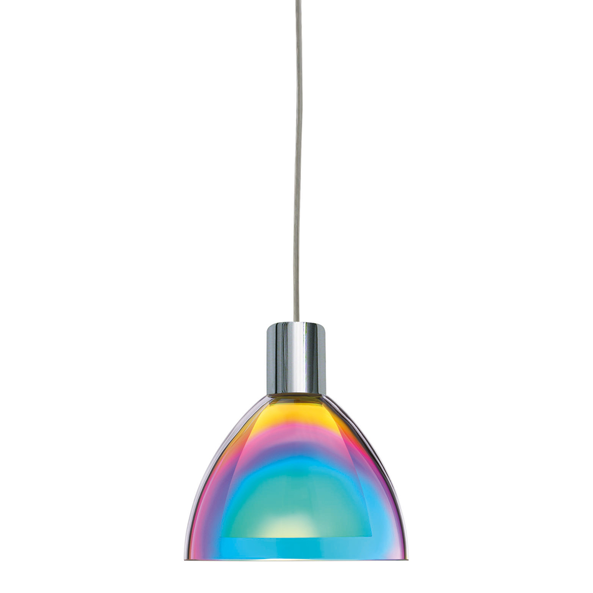 Bruck Silva Neo Down LED Pendelleuchte 110, ChromGlas: dichroitisch blau-magenta