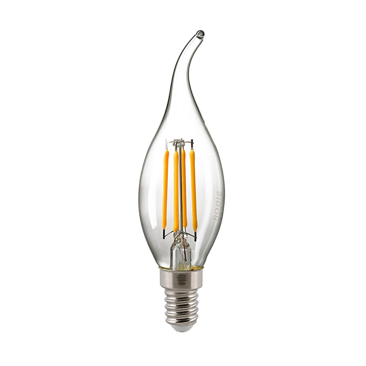 LED Filament Kerze Windstoß E14 klar, 4,5 W, 2700 K, dimmbar