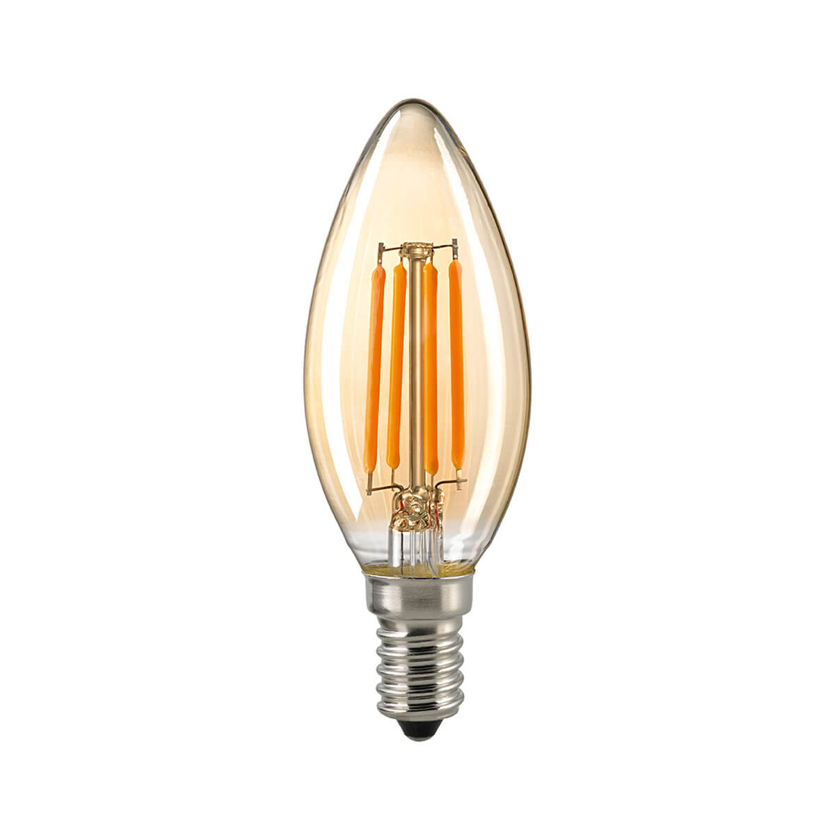 LED Filament Kerze E14 Gold, 4 W, 2400 K, dimmbar