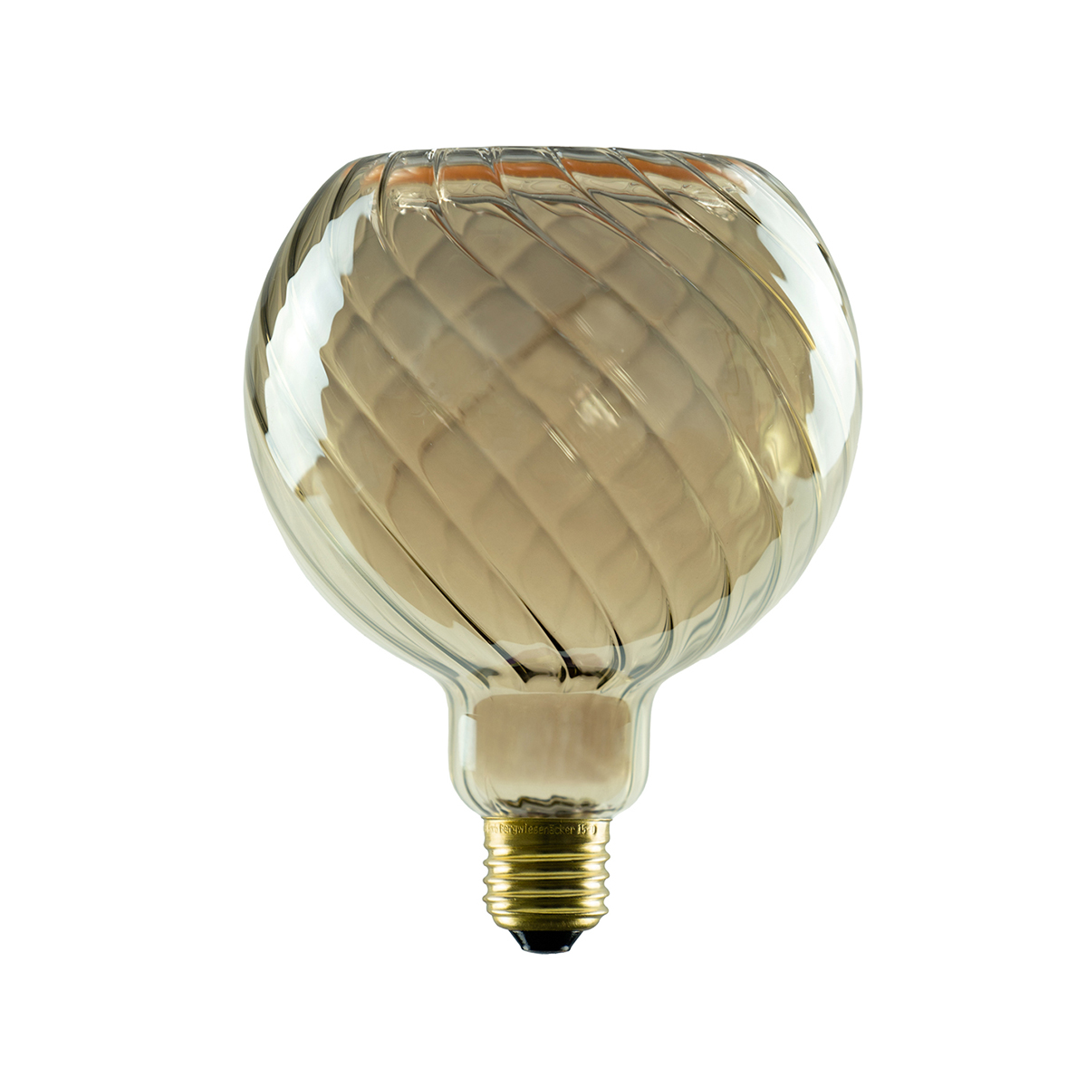 LED Floating Globe 125 twisted smokey grau E27, 6 W, 1900 K, dimmbar