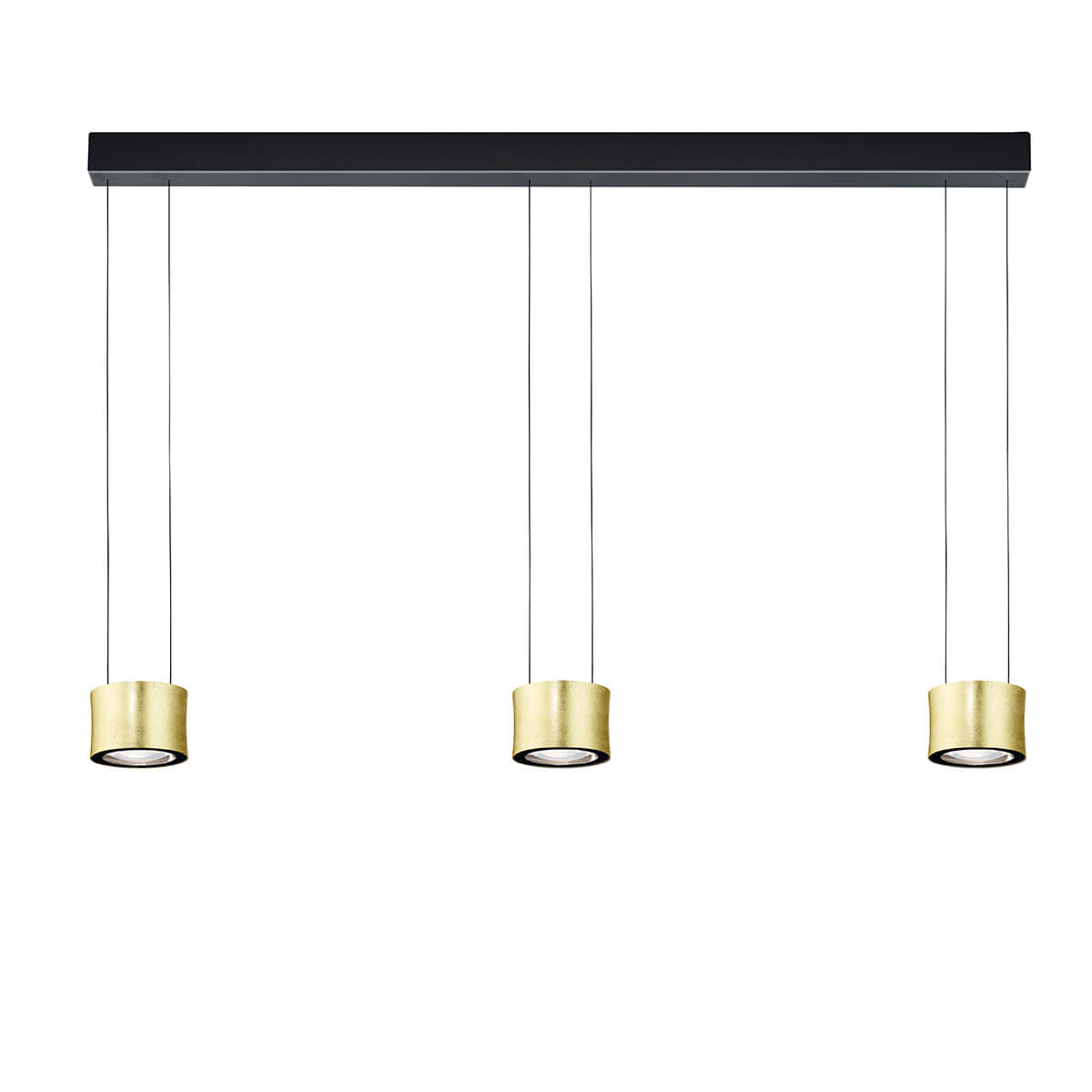 Luce Elevata Impulse LED Pendelleuchte, Vertical flexBlattgoldoptik / schwarz