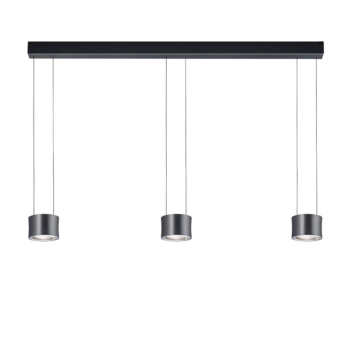 Bankamp Leuchten Impulse LED Pendelleuchte, 3-flg., Vertical flexanthrazit matt eloxiert