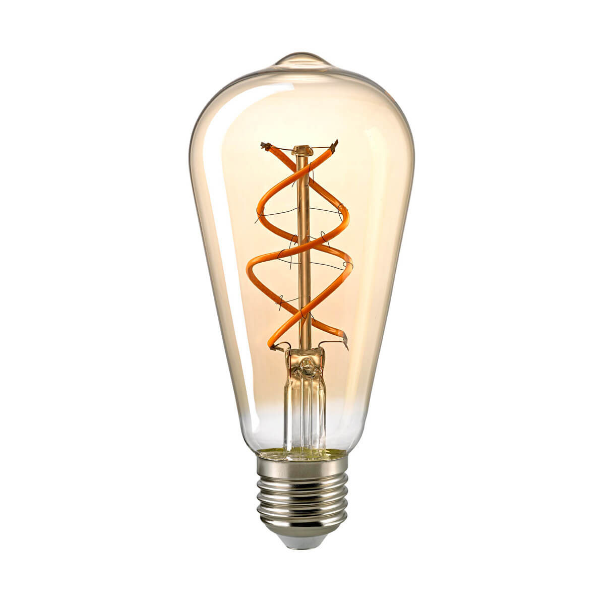 LED Filament Edison Lampe Curved E27 Gold, 4,5 W, 1800 K, dimmbar