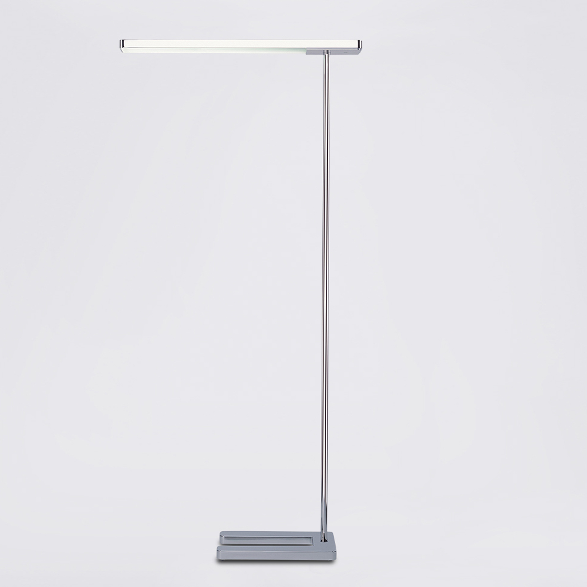 serien.lighting Slice² Floor LED Stehleuchte3000 K, Chrom, Sockel: Silber