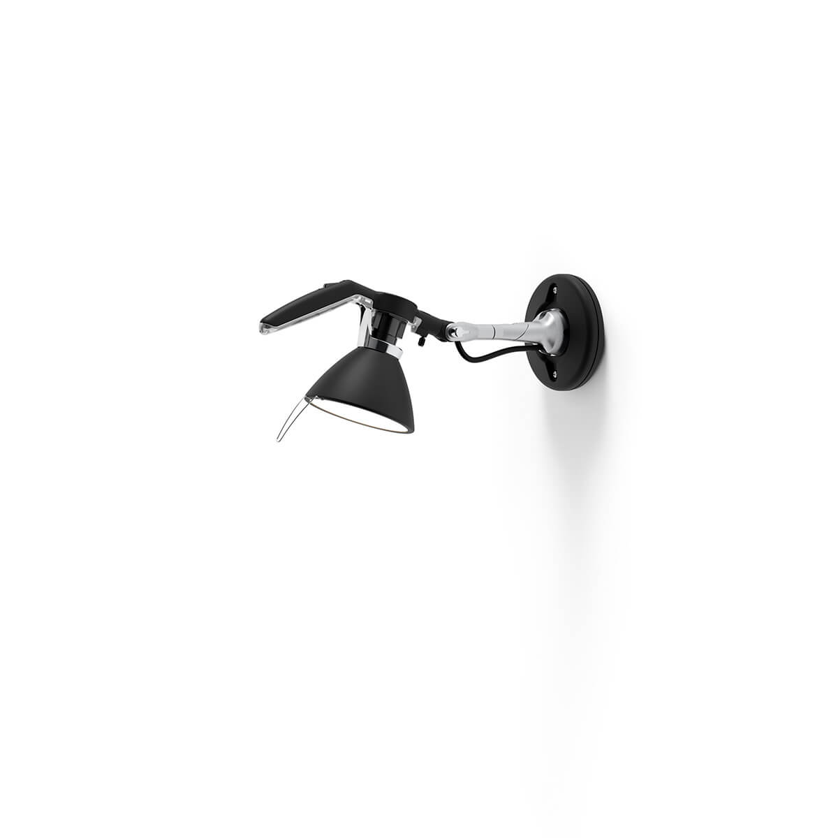 Luceplan Fortebraccio Spot Parete / SoffittoØ: 11 cm, soft-touch schwarz