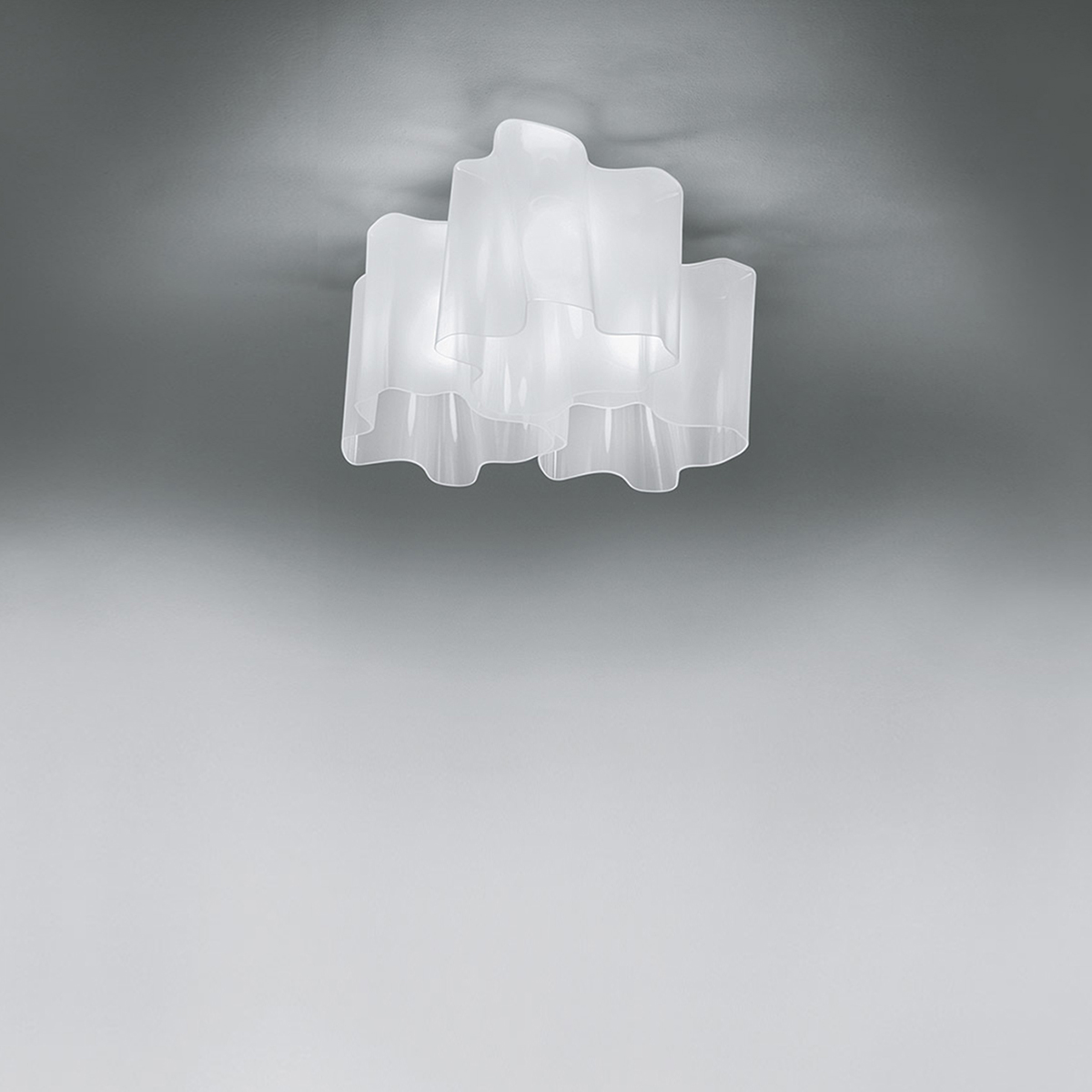 Artemide Logico Mini Soffitto3x120°, 3 Gläser: milchig weiß