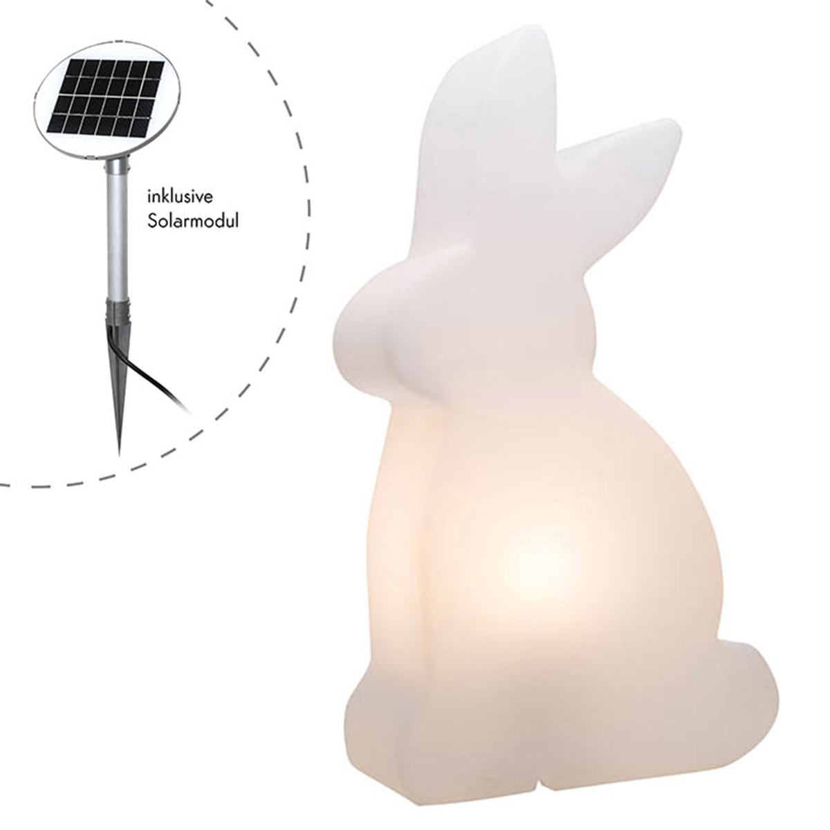 8 seasons design Shining Rabbit LED Solar- / DekoleuchteHöhe: 70 cm, weiß