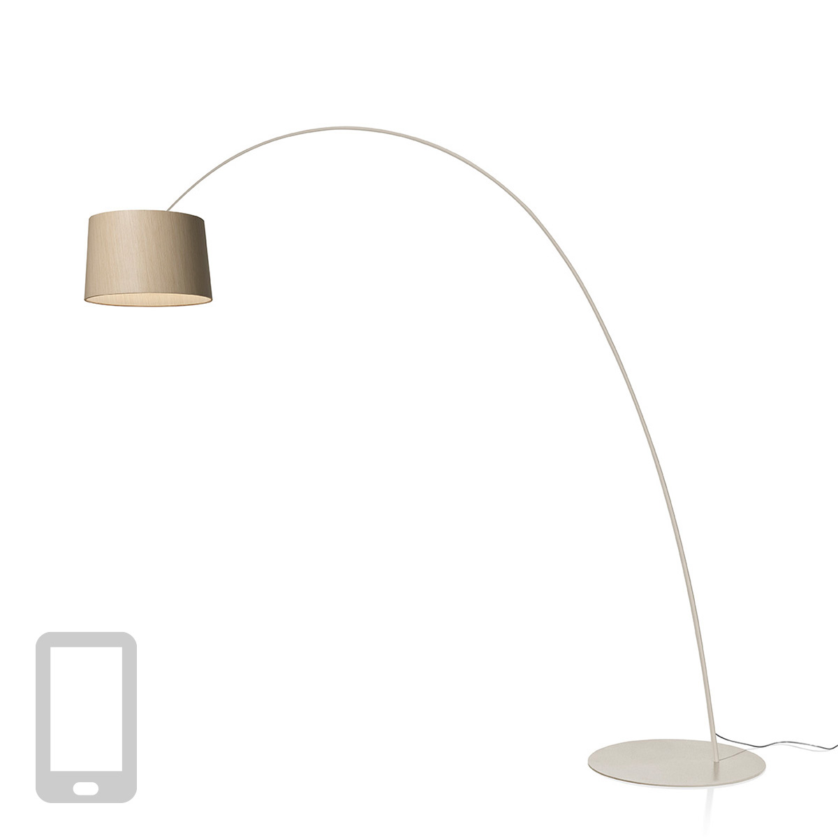 Foscarini Twiggy Elle Wood MyLight LED Terragreige (graubeige)