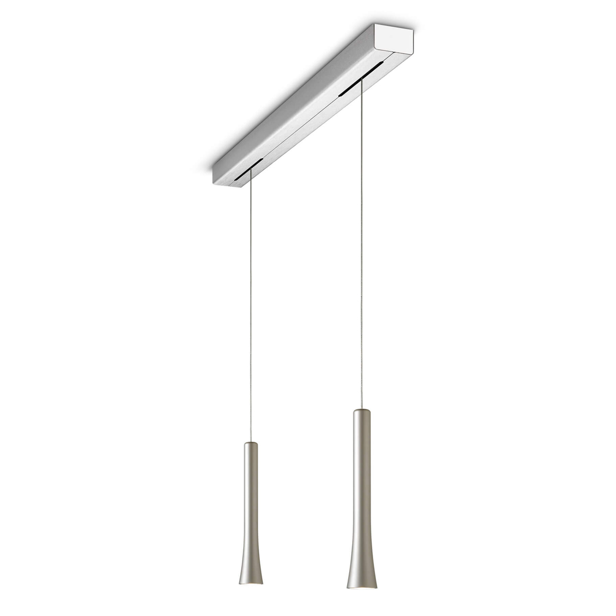 Oligo Rio LED Pendelleuchte, 2-flg.Pearl silver