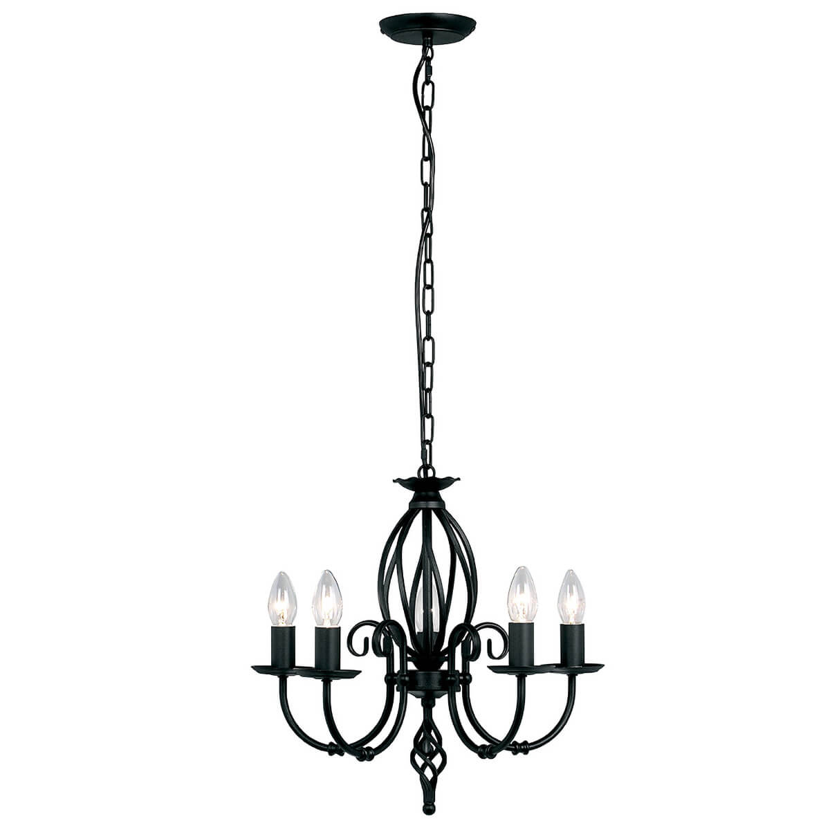 Elstead Lighting Artisan Kronleuchter, 5-flg.schwarz