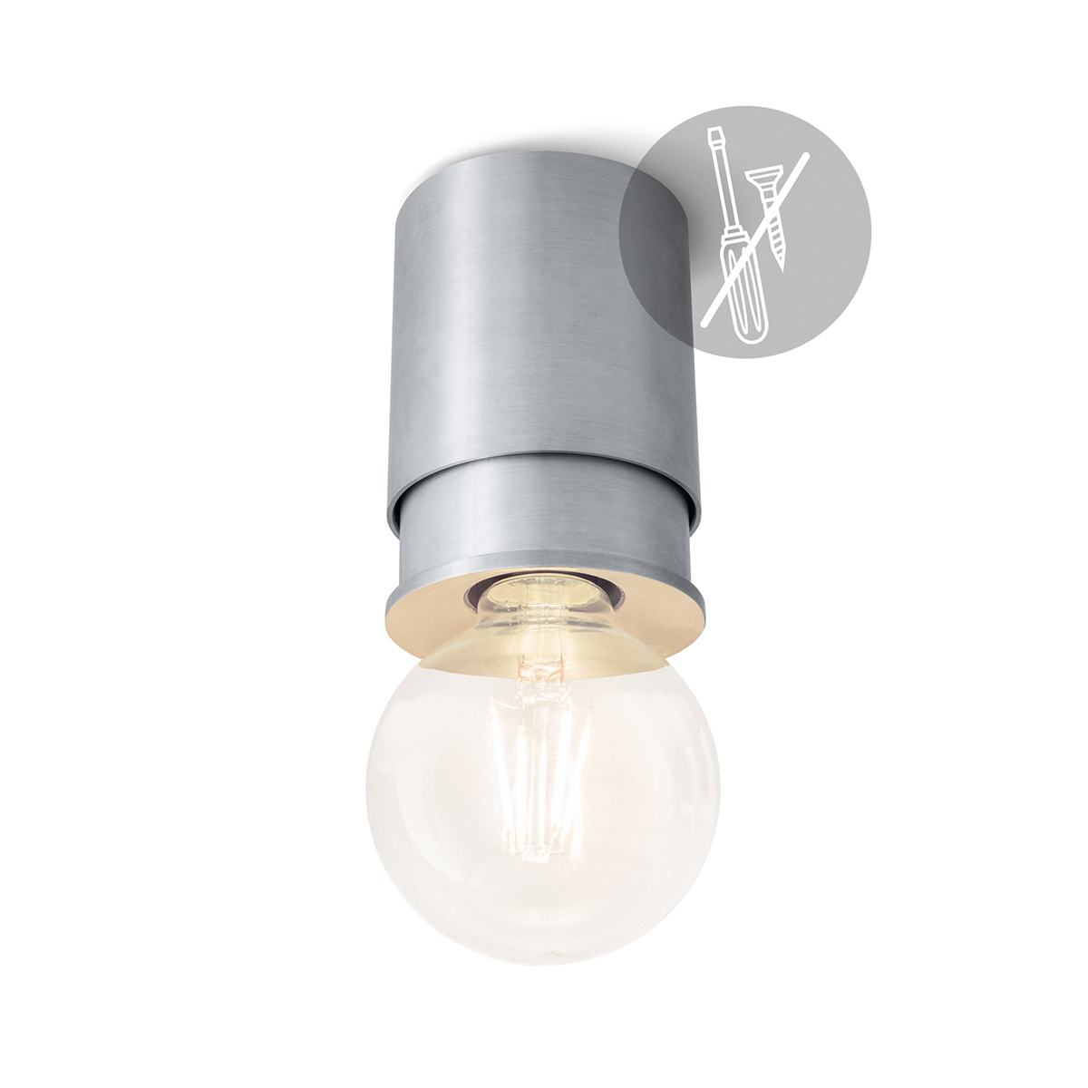 Twister Lighting Twister Pure Wand- / DeckenleuchteAluminium