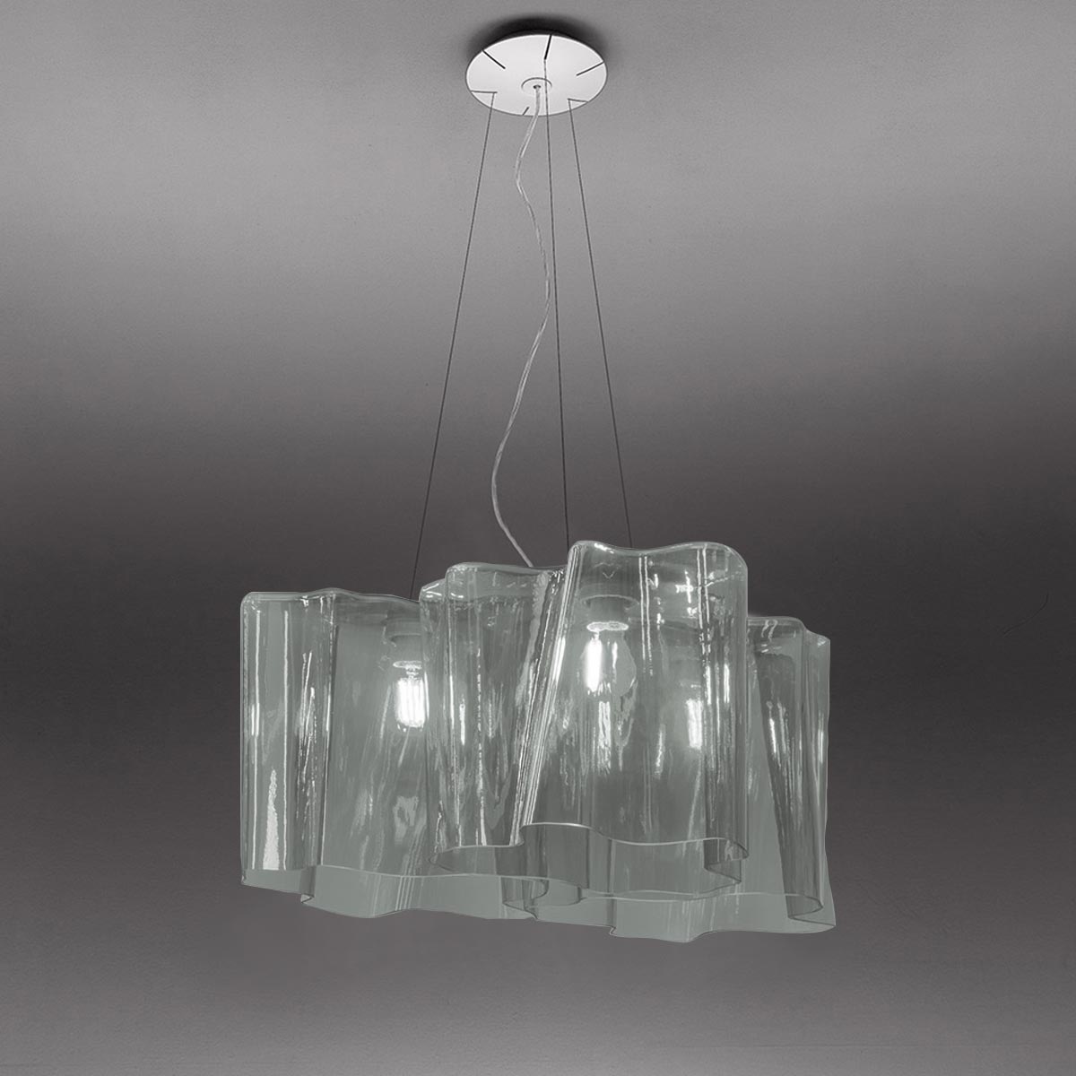 Artemide Logico Sospensione 3x120°Glas: rauchgrau