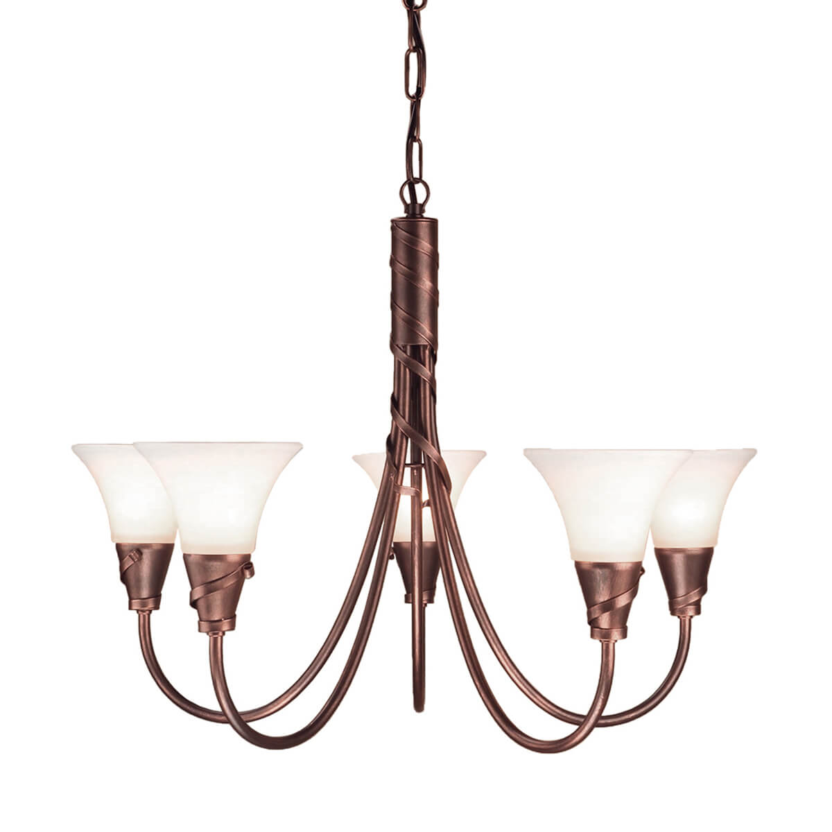 Elstead Lighting Emily Kronleuchter5-flg., Kupfer mit Patina