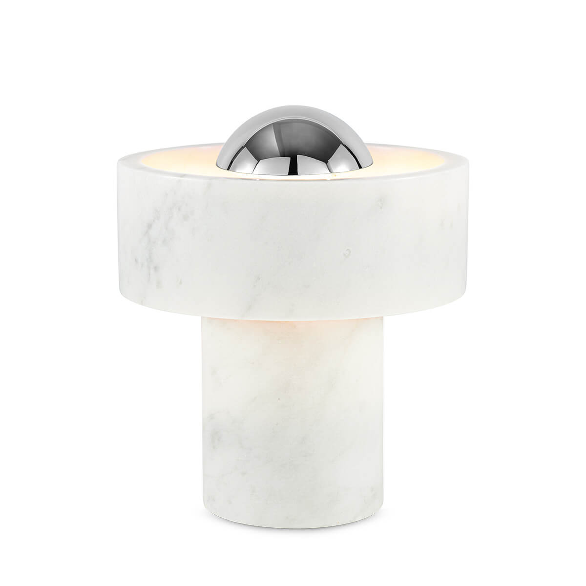 Tom Dixon Stone Portable LED AkkuleuchteSilber / Marmor